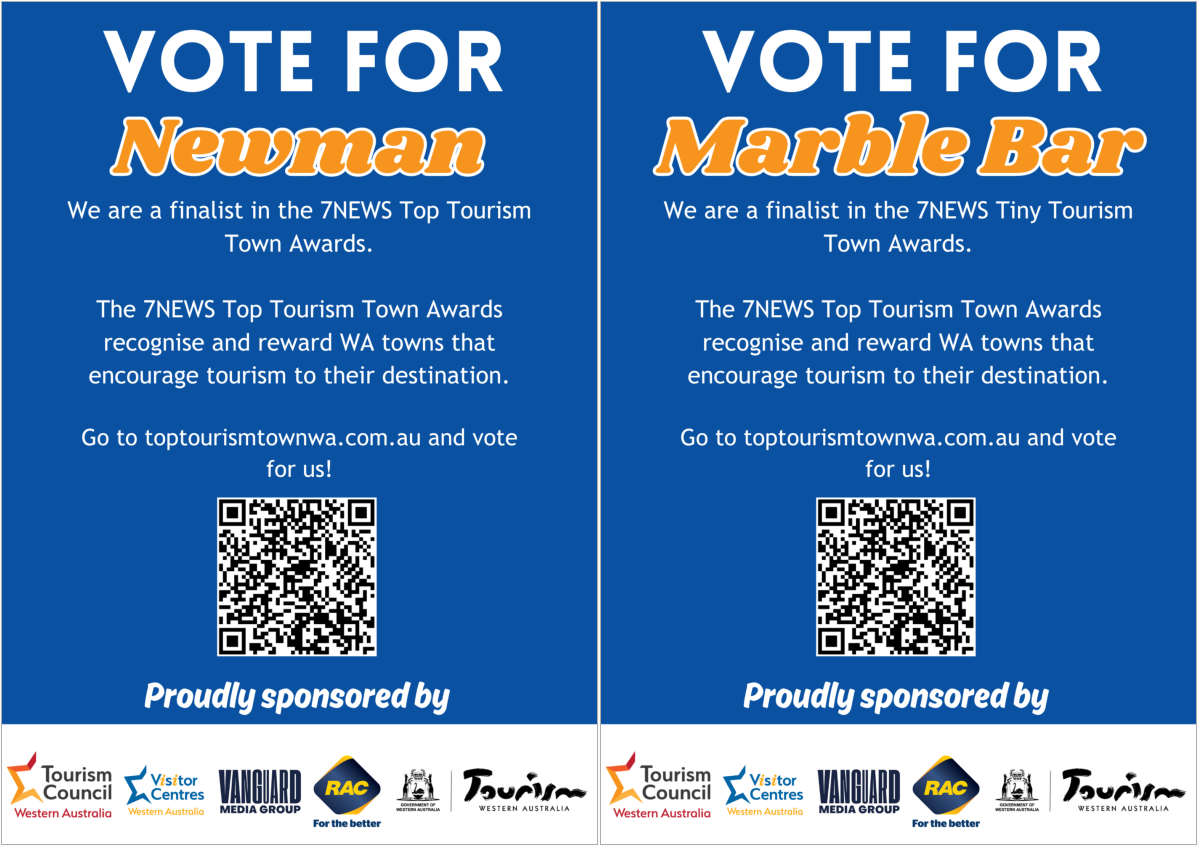 Newman and Marble Bar in the Perth 7 Tourism Awards Finals - VOTE NOW